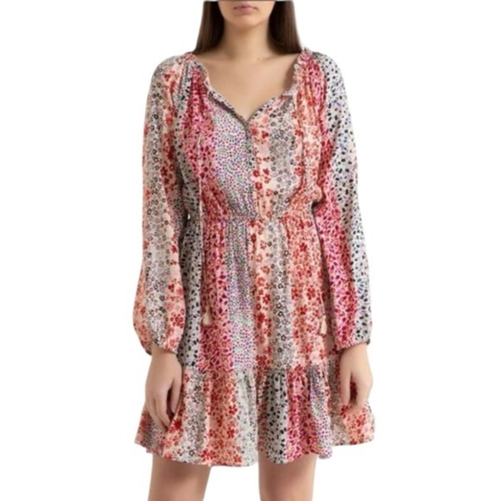 Suncoo Clotilde Short Dress in Multi-Coloured Print size XS
